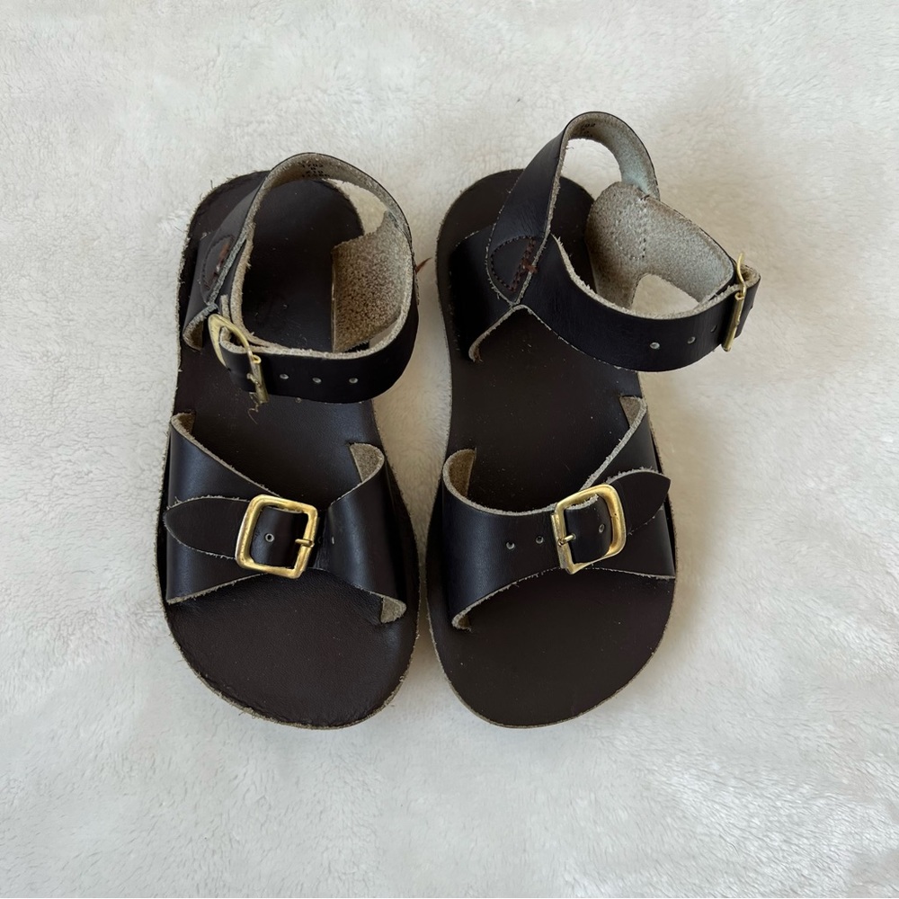 Sun San saltwater surfer chocolate brown sandal 8 dark unisex buckle water beach - Picture 1 of 3